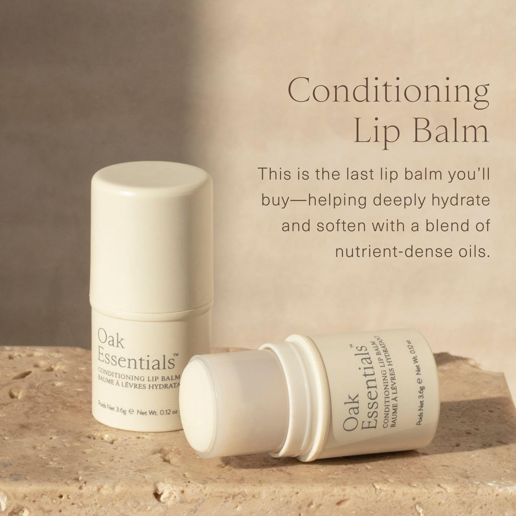 Oak Essentials Conditioning Lip Balm | Nourishing Antioxidant Lip Care with Shea Butter & Botanical Oils | Clean Moisturizing Balm for Dry, Chapped Lips, 3.6g