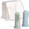 Moonkie Baby Toothbrush Finger Toothbrush Oral Cleaner Kit for 3 Months +, 2 Pcs Small (Cloud/Mint)