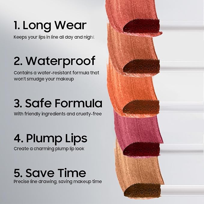 Lip Stain Peel Off - Lip Liner Long-wear & Waterproof Moisturizing Lip Stain with Matte Finish, Transfer-Proof, Non-Stick Cup Lip Tint Stay On All Day (Nude)