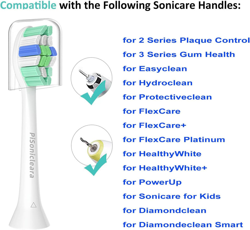 Replacement Toothbrush Heads(10 Pack) Compatible with Philips Sonicare Brush Heads for Hx6920, 4100 2 Series, HX9023 Hx6240 Hx6610 Snap on Electric Tooth Brush Refill