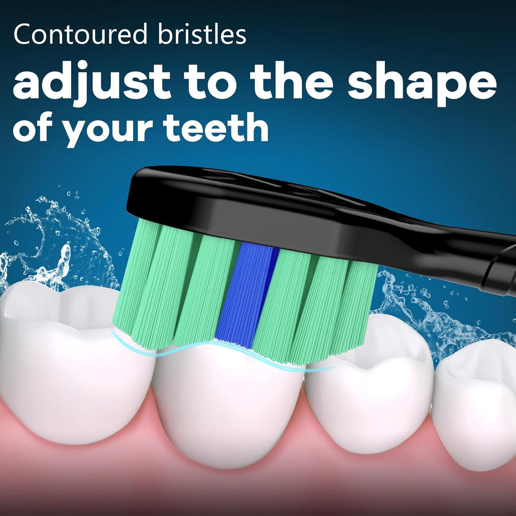 Toptheway Replacement Toothbrush Heads Compatible with Philips Sonicare Protectiveclean Dailyclean Plaque Control Electric Toothbrush 4100 5100 5300 C2 W2 G2 Black, 6 Pack