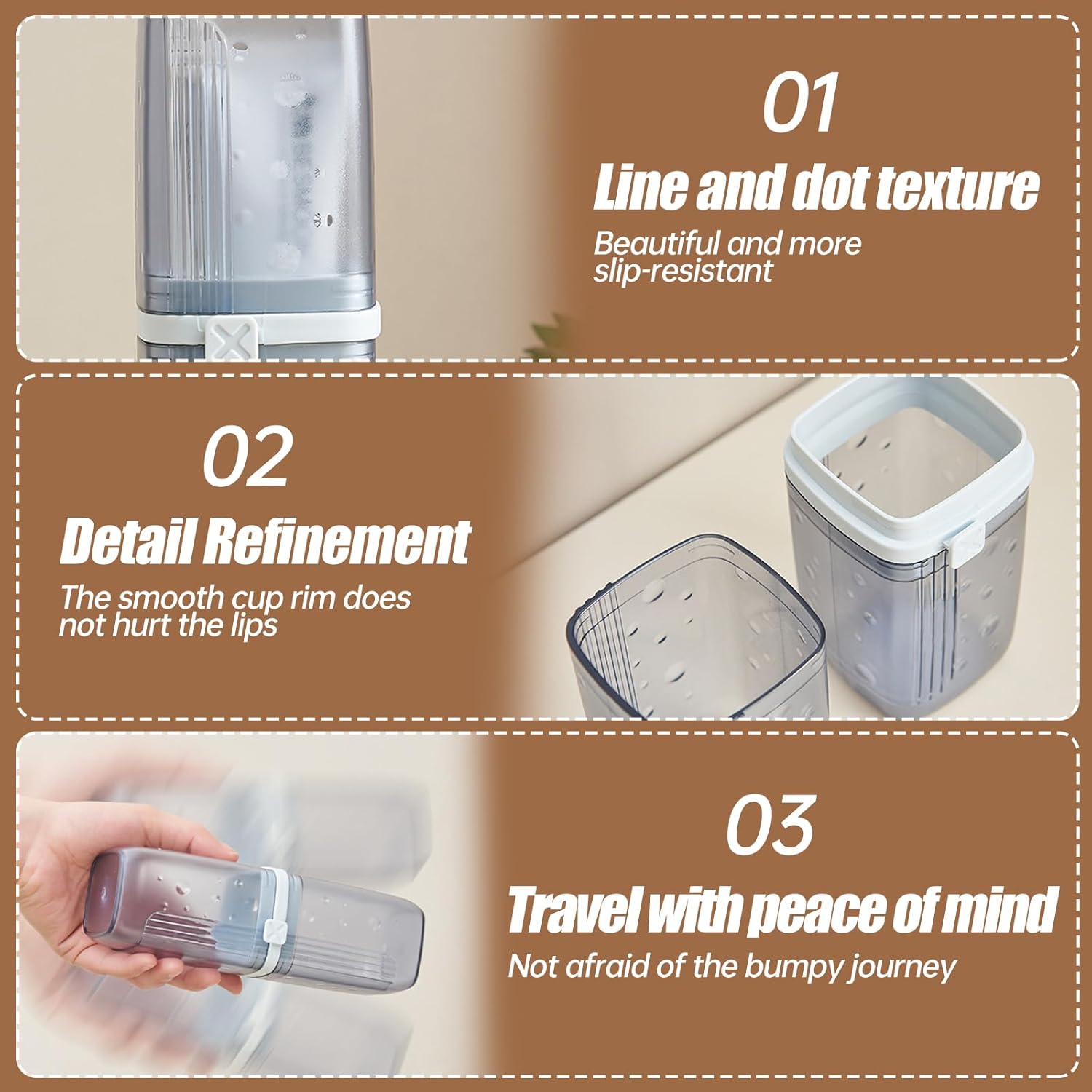 Travel Toothbrush Case & Holder - 2-in-1 Portable Toothbrush Organizer with Cover, Electric Toothbrush Travel case - Toothbrush Holders Travel Case for Camping, Business Trips, Dorm (Light Brown)