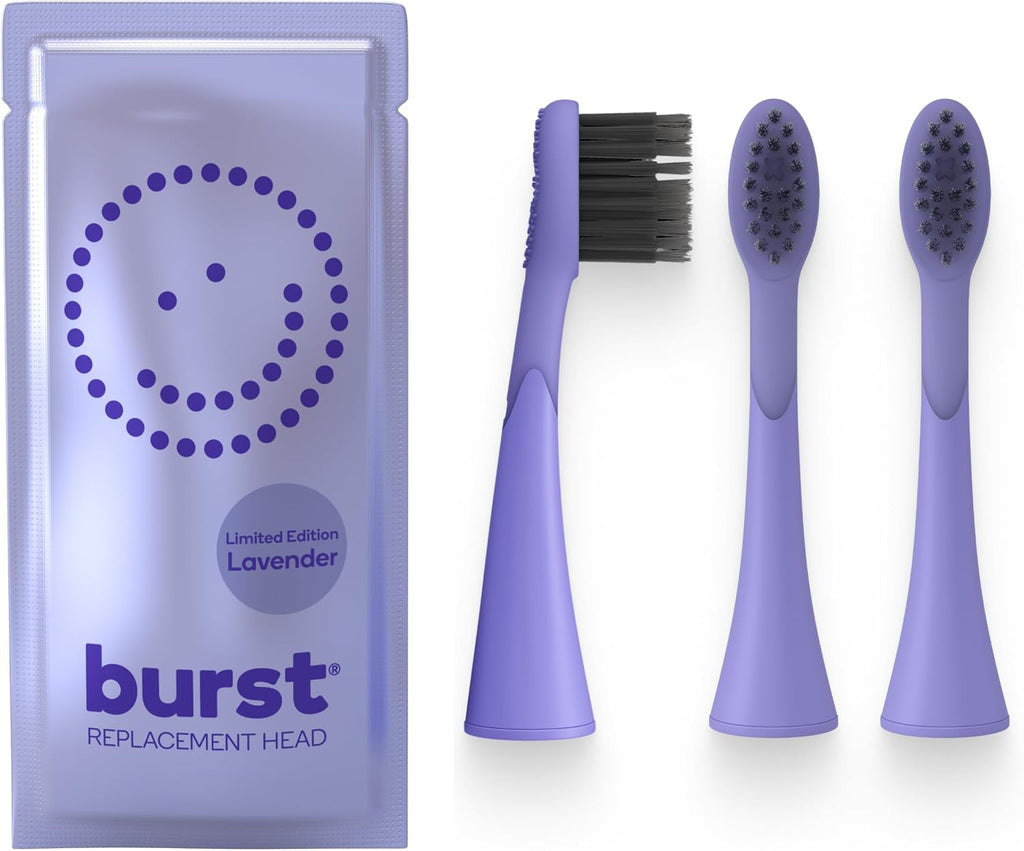 BURST Genuine Replacement Heads for Original Sonic Electric Toothbrush (Lavender/3 Pack) | Ultra Soft Bristles for A Clean Deep | Stain & Plaque Removal