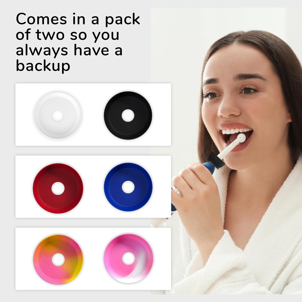 The Drip Dodger Electric Toothbrush Drip Guard (Pack of 2) – Adjustable Silicone Ring to Keep Charging Base Clean – Fits Oral-B, Sonicare & More – Dishwasher-Safe - Stops Paste & Water Mess