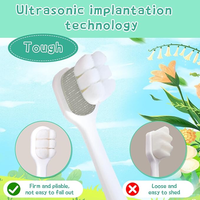 Toddler Toothbrush with Tongue Cleaner, Extra Soft Bristles for Kids 1-6，BPA-Free Baby Toothbrush with Ergonomic Grip & Non-Slip Handle， Kid Toothbrush for Gentle Care & Safe Brushing (Pink, 1 Count)