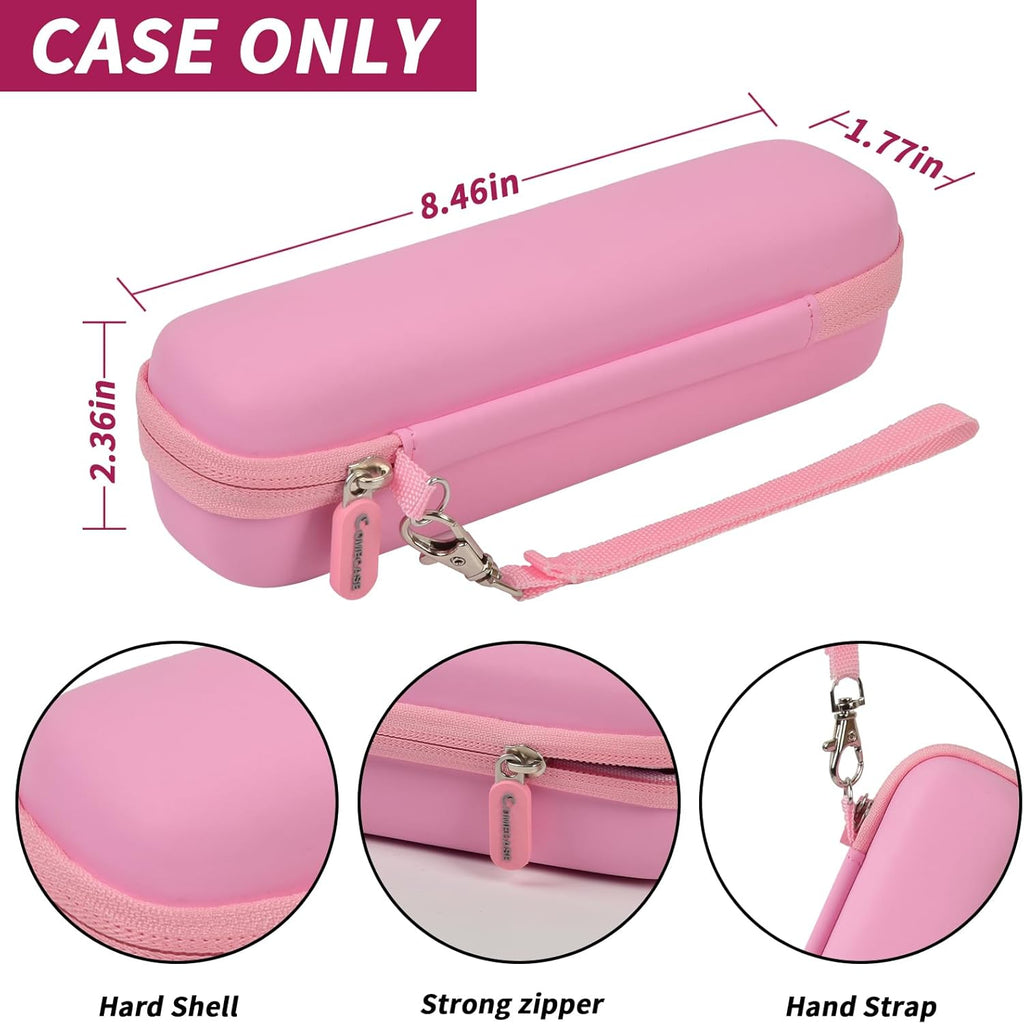 Toothbrush Travel Hard Case Compatible with Oral-B Pro 1000, 2000, 3000, 3500, 1500/ for Philips Sonicare ProtectiveClean 4100 5100 Electric Toothbrush with Mesh Pocket&Carabiner - Pink (Bag Only)