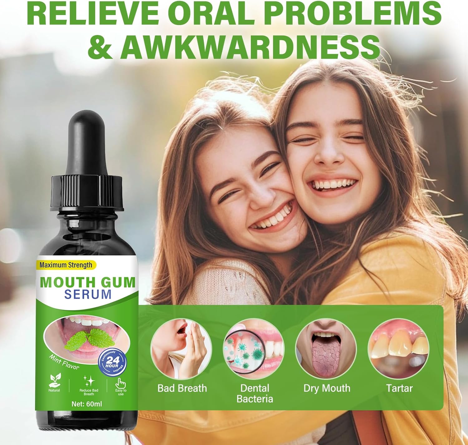 Gum Restore Drops - Advanced Repair for Receding Gums and Bad Breath, Mint Flavor, 2 Fl Oz