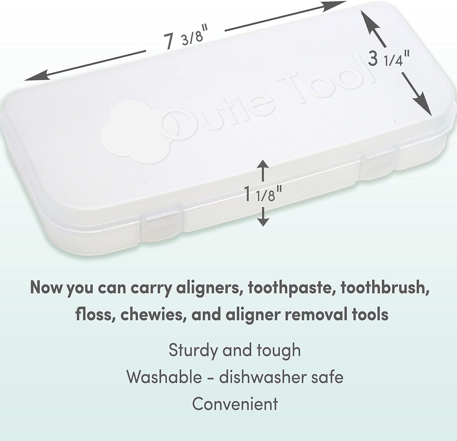 Outie Tool 2 in 1 Total Care Carry Case | Contains 1 Bamboo Toothbrush and 2 Clear Aligner Removers