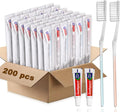 200 Pack Disposable Toothbrushes with Toothpaste, Individually Wrapped Soft Bristle Toothbrushes, Travel Kit