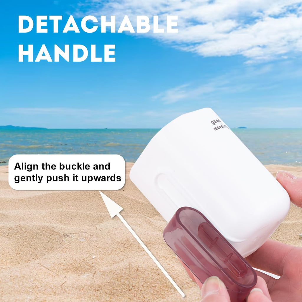 Travel Toothbrush Holder,Toothbrush Holder and Rinse Cup with Handle Toothbrush Travel Case,Multifunctional Toothbrush Cup,Large Capacit Travel Toothbrush Holder with Mouthwash Cup(Purple+Green)