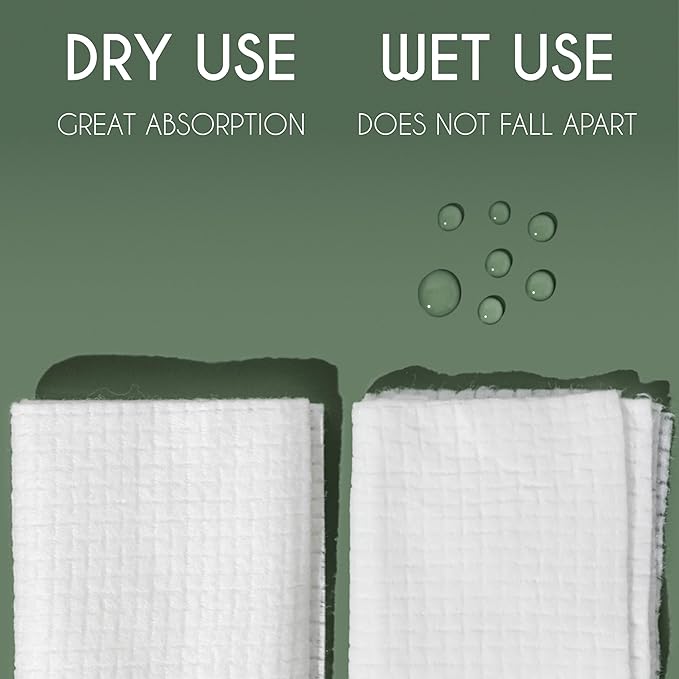 Whistle Wellness® Disposable Face Towel 10"×12", Resealable Box, Biobased Plant Based Ultra Soft, Thickness Face Towelettes XL, Makeup Remover Dry Wipes for Sensitive Skin, 50 Count (1 Pack)