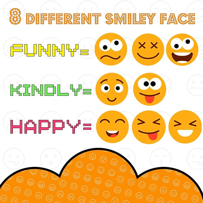 1500 Pcs Smiley Face Stickers Motivational Stickers for Teachers (Bright Yellow-3 Pack)