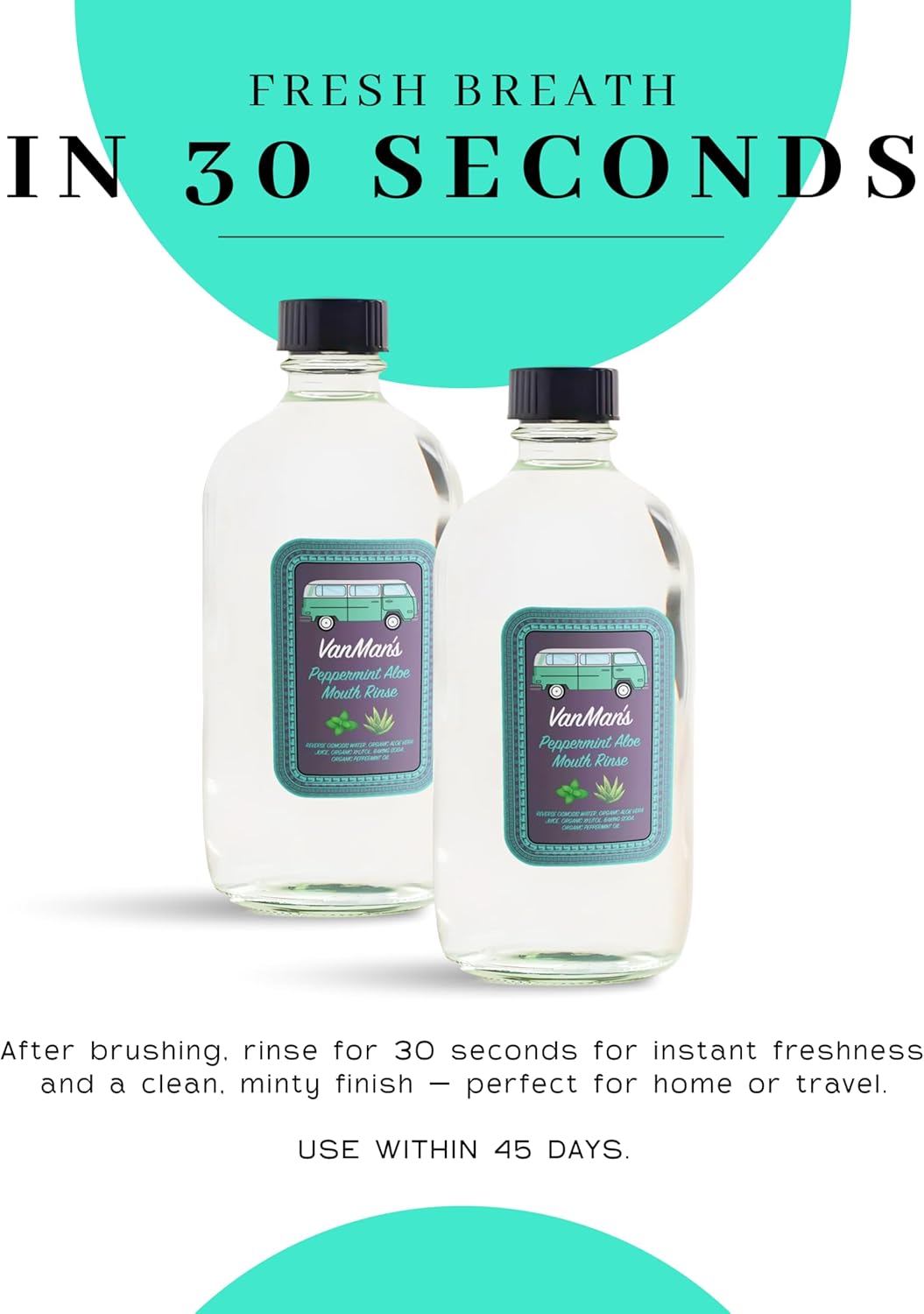 Vanman's - Oral Mouth Care Kit with Two Oral Rinse Mouthwash (8.8 Ounce) - Aloe, Fresh Mint Remineralizing Mouthwash for Gum Health, Bad Breath and Dry Mouth
