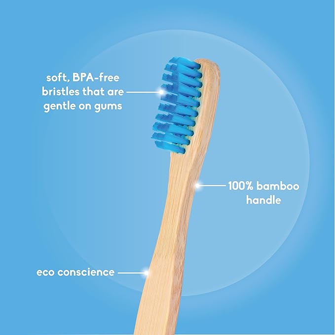 The Humble Co Bamboo Toothbrushes, 5 Pack - Soft Bristles Natural Bamboo Toothbrush - BPA Free Soft Bristles for Sensitive Gums - Non-Toxic & Plastic Free Handle - Dental Oral Care & Hygiene