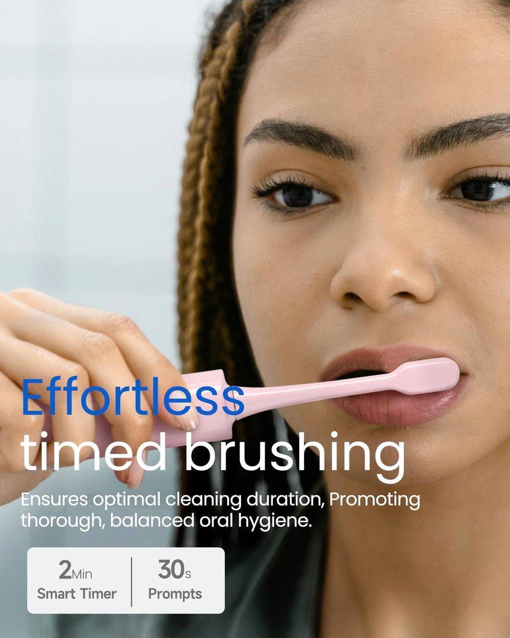 Electric Toothbrush for Adults, Rechargeable Sonic Travel Toothbrush Teens with 4 Brush Heads-180 Days Battery Life, 55000VPM, 5 Modes Smart Timer& Travel Case, Pink