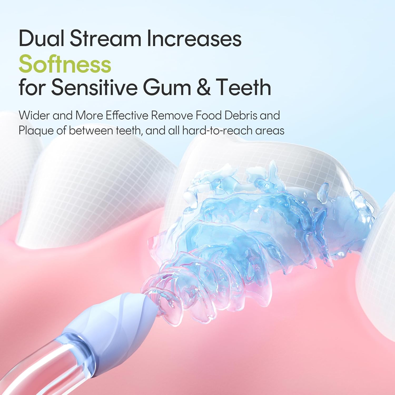 Water Flosser Portable for Travel - Mini Water Flosser with 3 Modes, IPX7 Waterproof, 360° Nozzles, Cordless Water Dental Flosser for Teeth Cleaning Flossing for Adults, Braces & Sensitive Gums