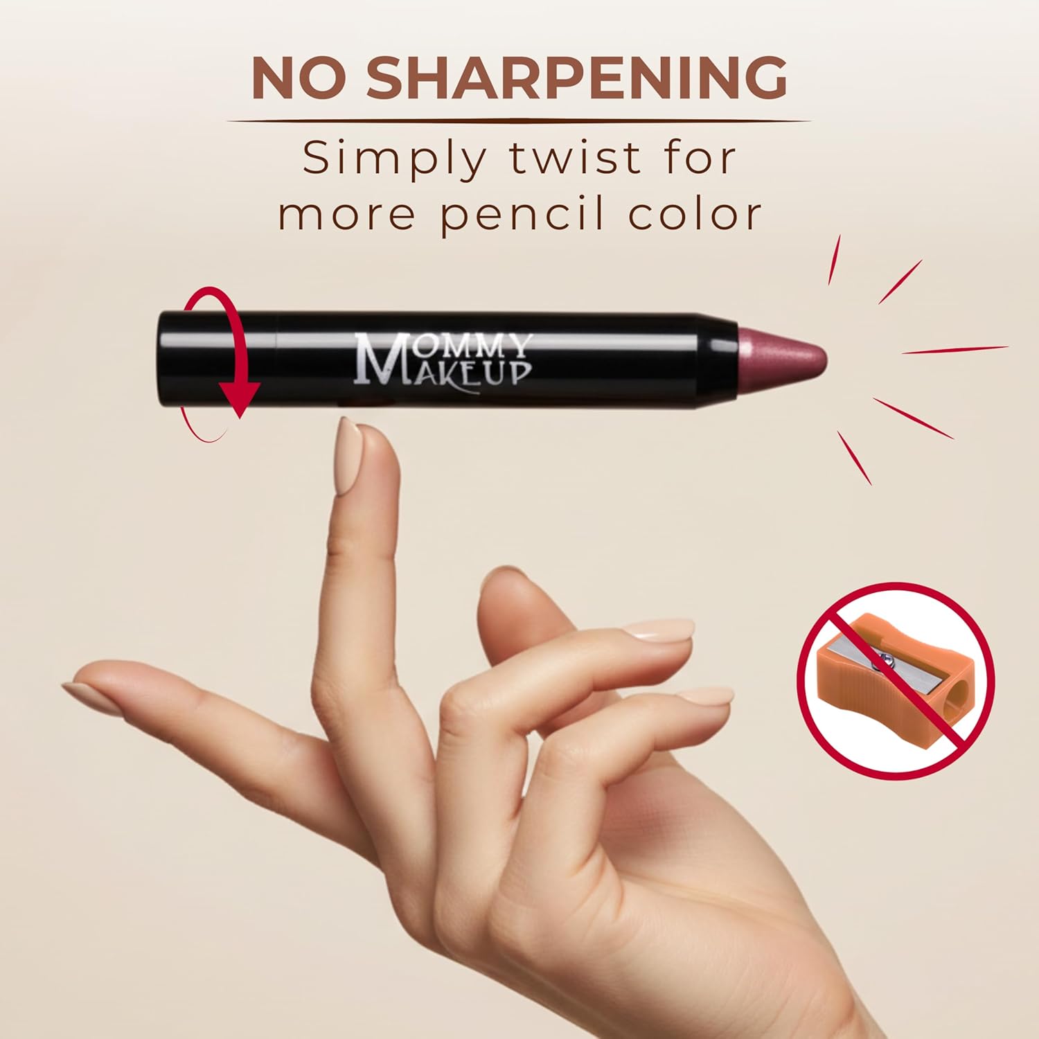 Mommy Makeup Triple Sticks Lipstick, Cream Blush & Teatment All-In-One with Shea & Cocoa Butter - Soft & Creamy Moisturizing Lip Crayon For Lips & Cheeks (Tess)