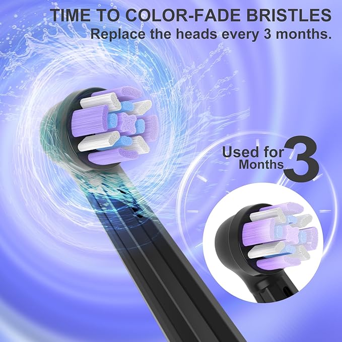Toothbrush Replacement Heads Compatible with Oral B iO 10 9 8 7 6 5 4 3 Series Electric Toothbrush, 10 Pack Brush Heads, Black