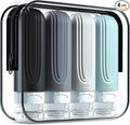 Travel Bottles for Toiletries, Tsa Approved 3oz Travel Size Containers BPA Free Leak Proof Refillable Liquid Silicone Squeezable Travel Accessories for Shampoo Conditioner Lotion (4 Pack)