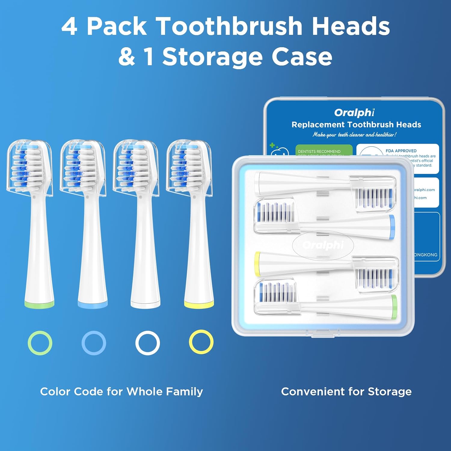 4 Pack Toothbrush Replacement Heads for Waterpik Sensonic Complete Care CC-04CD010-1, and for Waterpik Sensonic Electric Toothbrush STW-03W020/STW-03W027, with Cover for White STWB-3WW-B