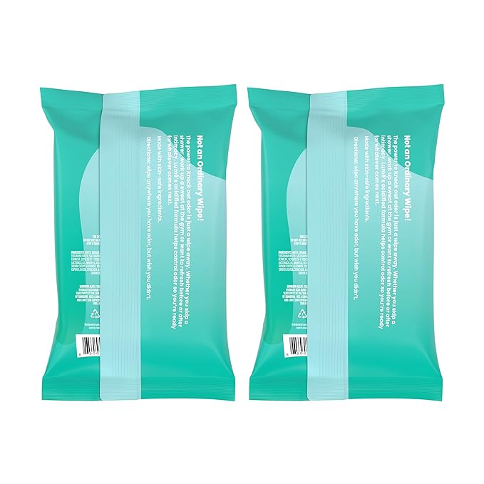 Lume Acidified Deodorant Wipes - 24 Hour Odor Control - Aluminum Free, Baking Soda Free, Skin Loving - 45 Count (Pack of 2) (Cool Cucumber)