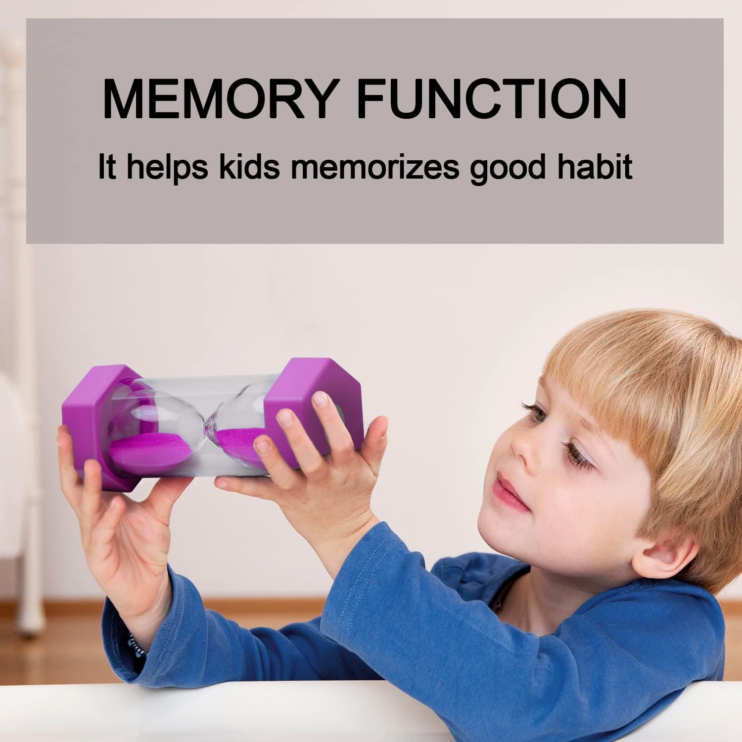 10 Minutes Sand Timer, Hourglass Timer, Sand Clock for Kids, Colorful Sand Watch, Sandglass Timer, Visual Timer for Home Office Kitchen Decor (Purple)