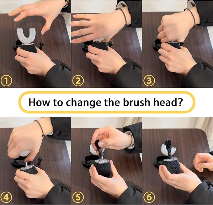 Automatic Toothbrush for Adult - Ultrasonic Electric Toothbrush with Soft Bristles & 30s Timer Rechargeable Portable Design with Wireless Charging Waterproof & Washable for Travel & Home Use (Black)