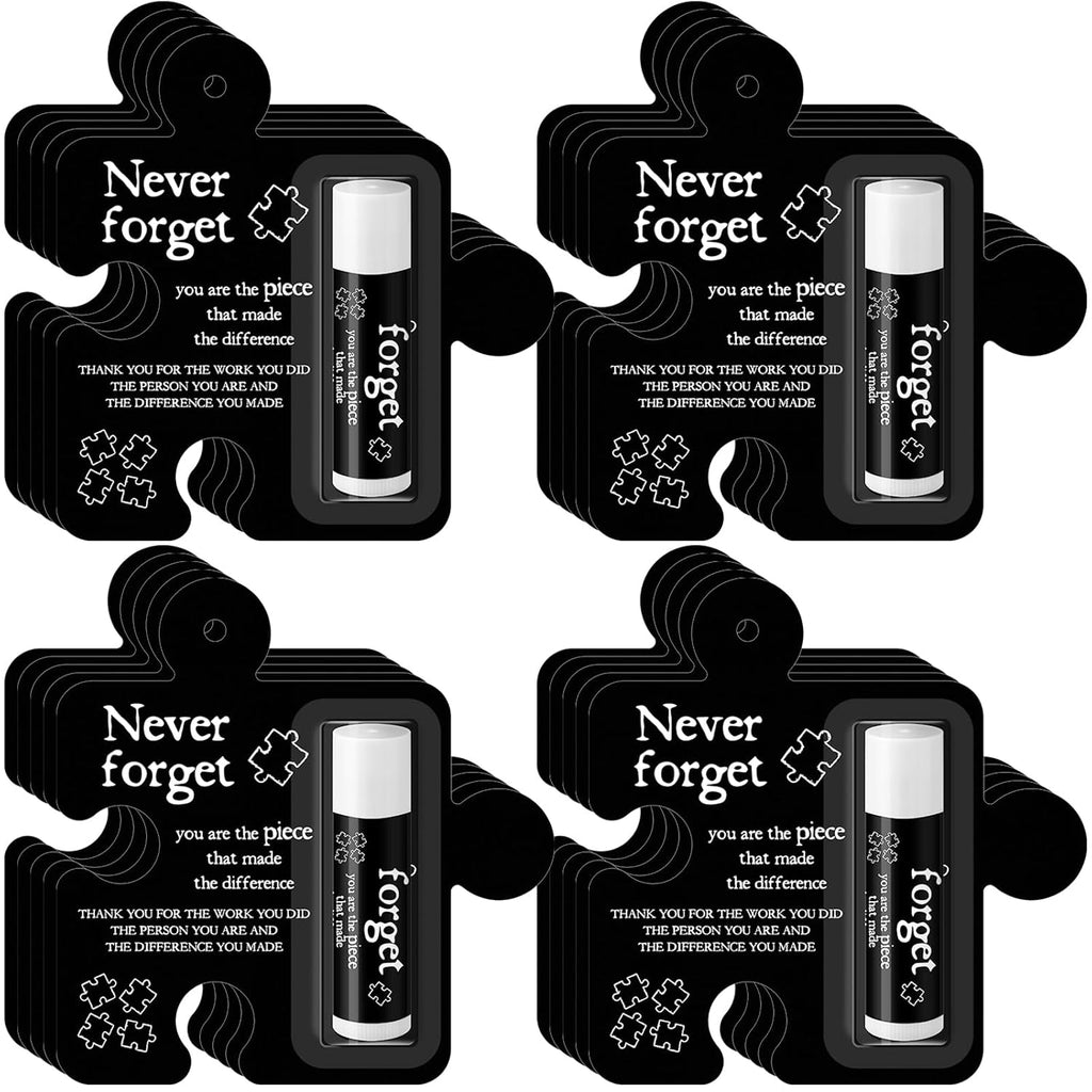 30 Pack Christmas Employee Appreciation Gift Lip Balms Bulk Staff Teacher Team Volunteer Thank You Gift Thanksgiving Christmas Appreciation Party Favor for Women Men(Never Forget,Black)