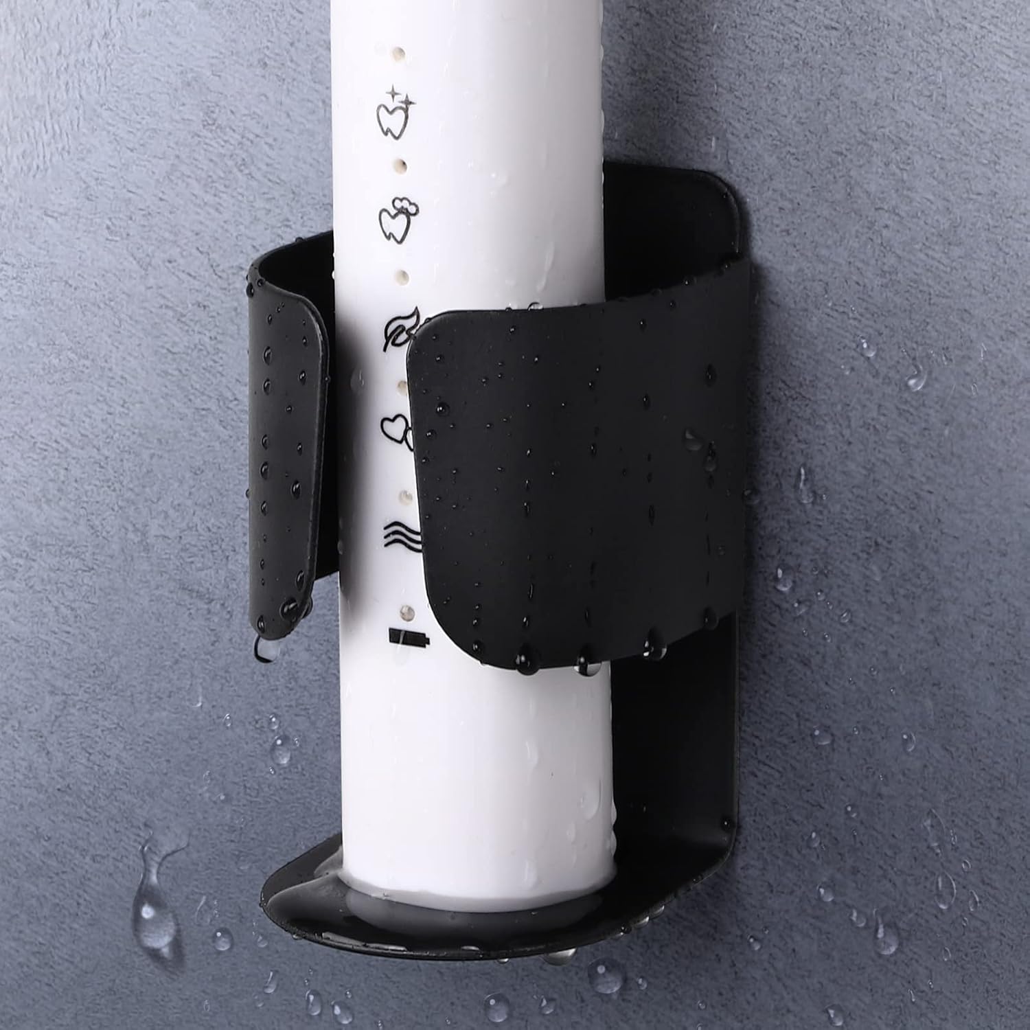 Electric Toothbrush Holder Wall Mount, 304 Stainless Steel Self-Adhesive Bathroom Organizer for Electric Toothbrush, Toothpaste & Face Wash–Space Saving, Waterproof, Holds Up to 10lbs (2 Pack, Black)