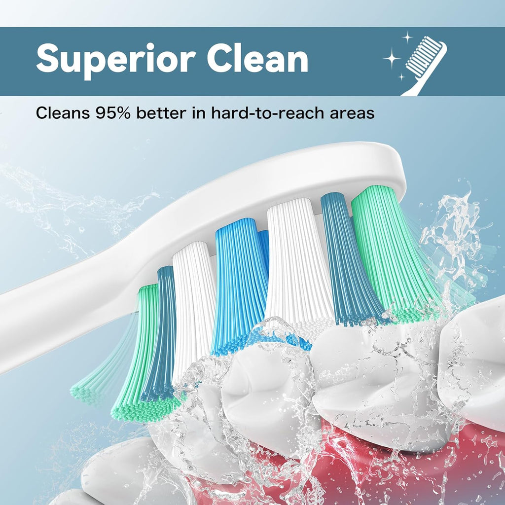 Toothbrush Heads for Philips Sonicare Replacement Brush Heads with Protective Cover Soft Dupont Bristles Electric Toothbrush Replacement Heads for Oral Health, 16 Pack