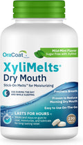 Oracoat XyliMelts for Dry Mouth Night Time or Day - Moisturizing Dry Mouth Adhering Discs, Sugar Free with Xylitol, 230 Count, Mint Flavor, 8-Hour Relief