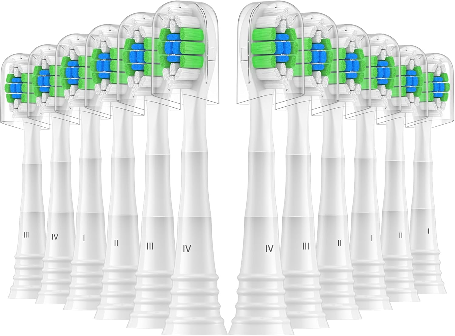 Replacement Toothbrush Heads Compatible with AquaSonic Black Series Vibe Series Black Series Pro Vibe Series Pro Elite Series Electric Toothbrush, 12 Count, White