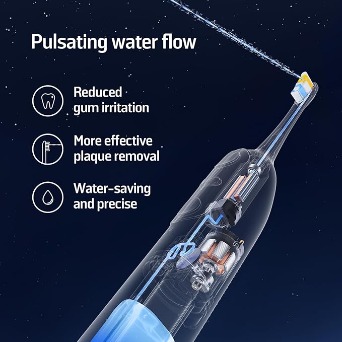 Soocas NEOS II Refresh Set - Electric Toothbrush with Water Flosser, Sonic Electric Toothbrush for Adults, Portable for Travel, Deep Clean for Implants & Braces, Healthier Gums, Pearl White