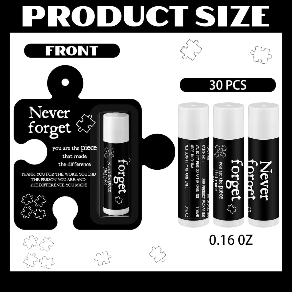 30 Pack Christmas Employee Appreciation Gift Lip Balms Bulk Staff Teacher Team Volunteer Thank You Gift Thanksgiving Christmas Appreciation Party Favor for Women Men(Never Forget,Black)