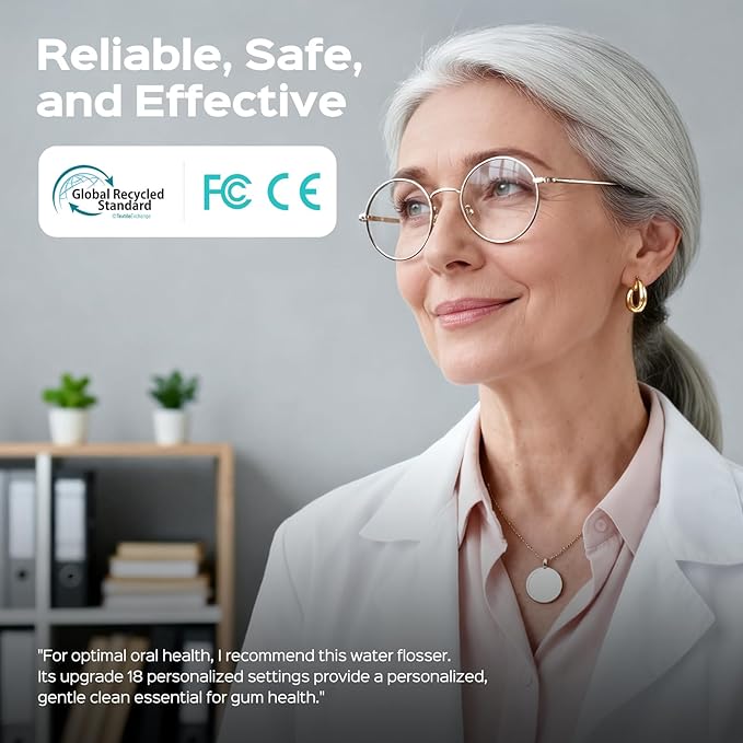 COSLUS Portable Water Flosser for Teeth: 3 Modes & 6 Pressure Settings with Jet Mode Water Dental Pick for Orthodontic, Braces, Sensitive Gums, Compact for Travel, 300ML for Multiple Users, Black C51