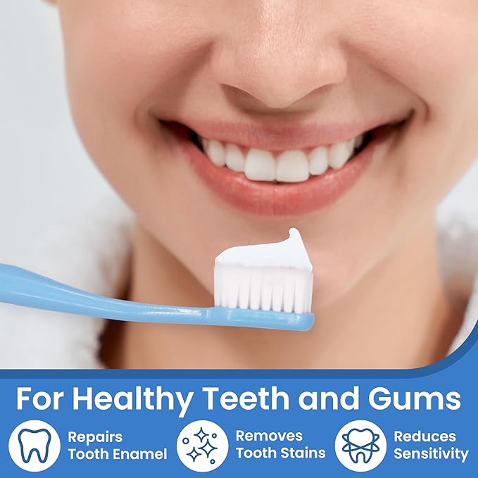 Pearlie White Active Remineralization Fluoride Free Toothpaste - 3.8oz/110gm - Hydroxyapatite Toothpaste for Tooth Enamel Repair - Contains Xylitol - Helps Remove Stains - 1 Pack