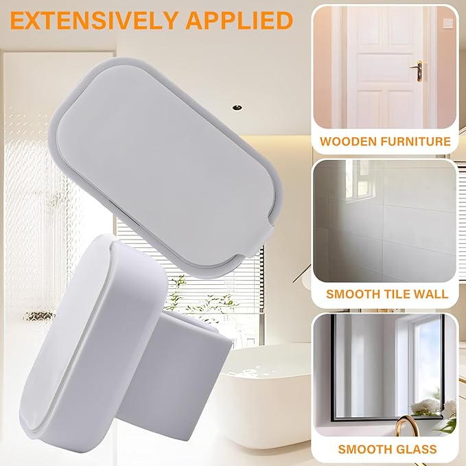 2 Pcs Toothbrush Holder Wall Mounted – Self Adhesive Multi-Function Organizer for Bathroom, Dorm, Kitchen, and More (White) (2)