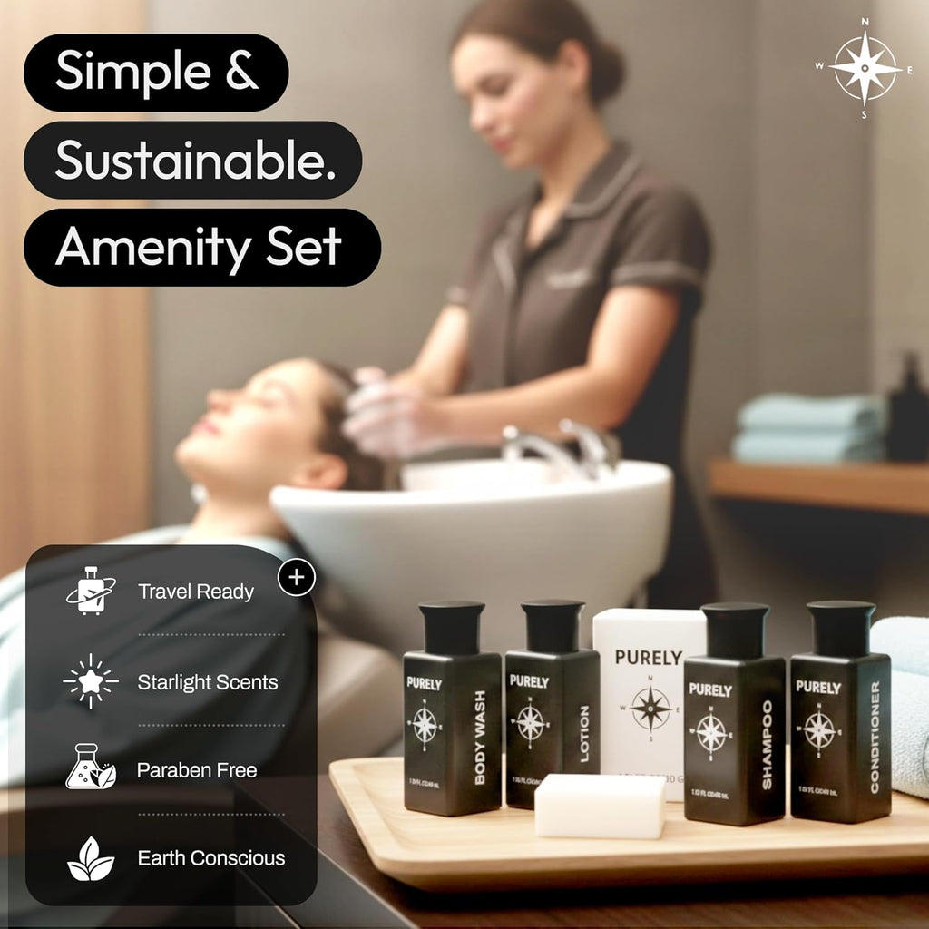 150‑Piece Bulk Travel Toiletries Set | Hotel & Airbnb Essentials | 1.3 oz Wheat‑Straw Bottles | Guest Bathroom Supplies + Homeless Outreach Kit