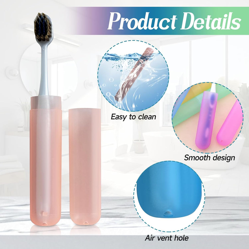 28 Pcs Travel Toothbrush Covers - 7 Color Portable Toothbrush Case, Tooth Brush Cover Cap in Bulk for Daily Use, Kids School & Trip, Camping, Vacation Essentials (Bulk Pack of 28)