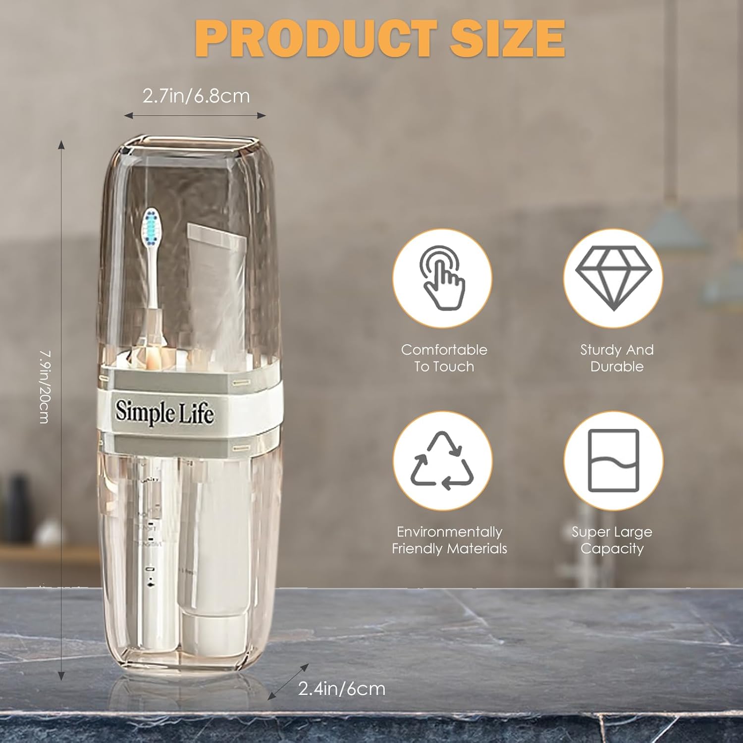 Tooth Brush Holder for Travel, Covered Toothbrush Case, Portable Travel Toothbrush Holder, Toothbrush Travel Case Carrier for Camping, Bathroom, School, Business Trips (Clear)