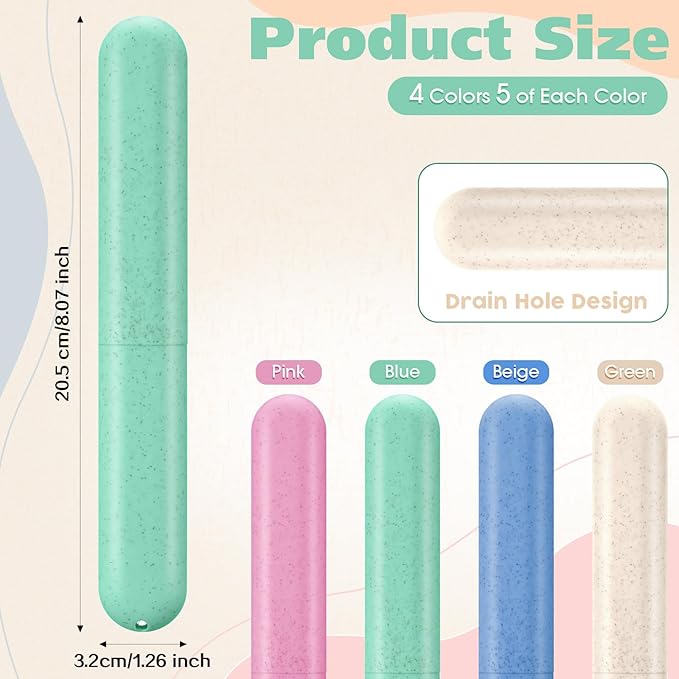 LemonRoad 20 Sets Travel Toothbrush Sets Disposable Toothbrush with Individual Portable Case Individually Wrapped Tooth Brush with Cases for Homeless Supplies Travel Camping Hotel (Macron)