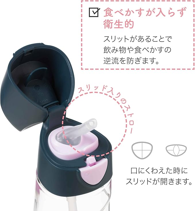 b.box 20oz Tritan Kids Water Bottle –Toddler Drink Bottle with Straw for School, Daycare, Travel w/Easy-Grip Triangular Design, Leak Proof Lid & Handle, BPA Free, Dishwasher Safe (Indigo Rose)