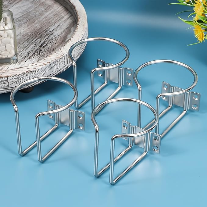 Marinebaby 2 pcs Boat Cup Holder,Stainless Steel Universal Drink Holders,Suitable for Boat,Truck,RV,Tractor,Outdoor Wooden Swing. (Silver)