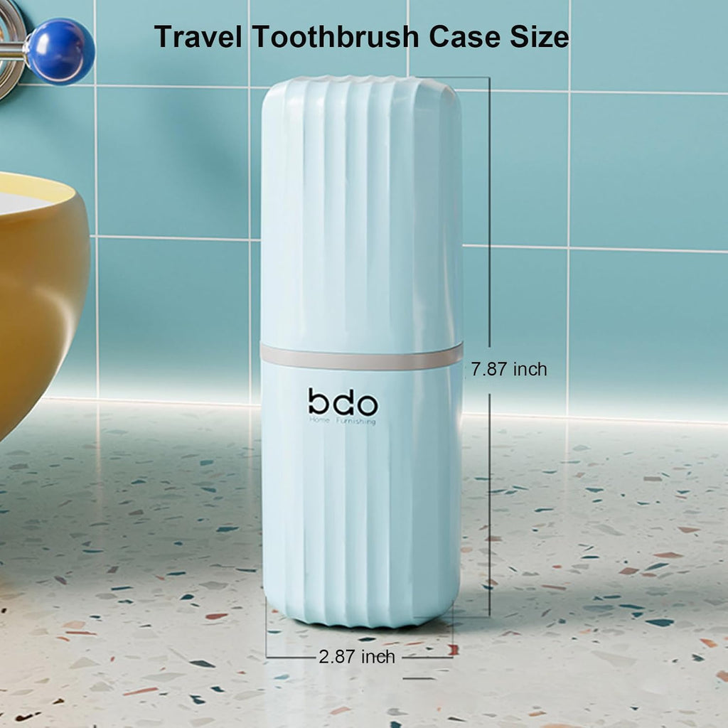 Toothbrush Travel Case Portable Toothbrush Holders with Cover Leakproof Toothbrush & Toothpaste Holder for Traveling School Camping Business Trip Bathroom