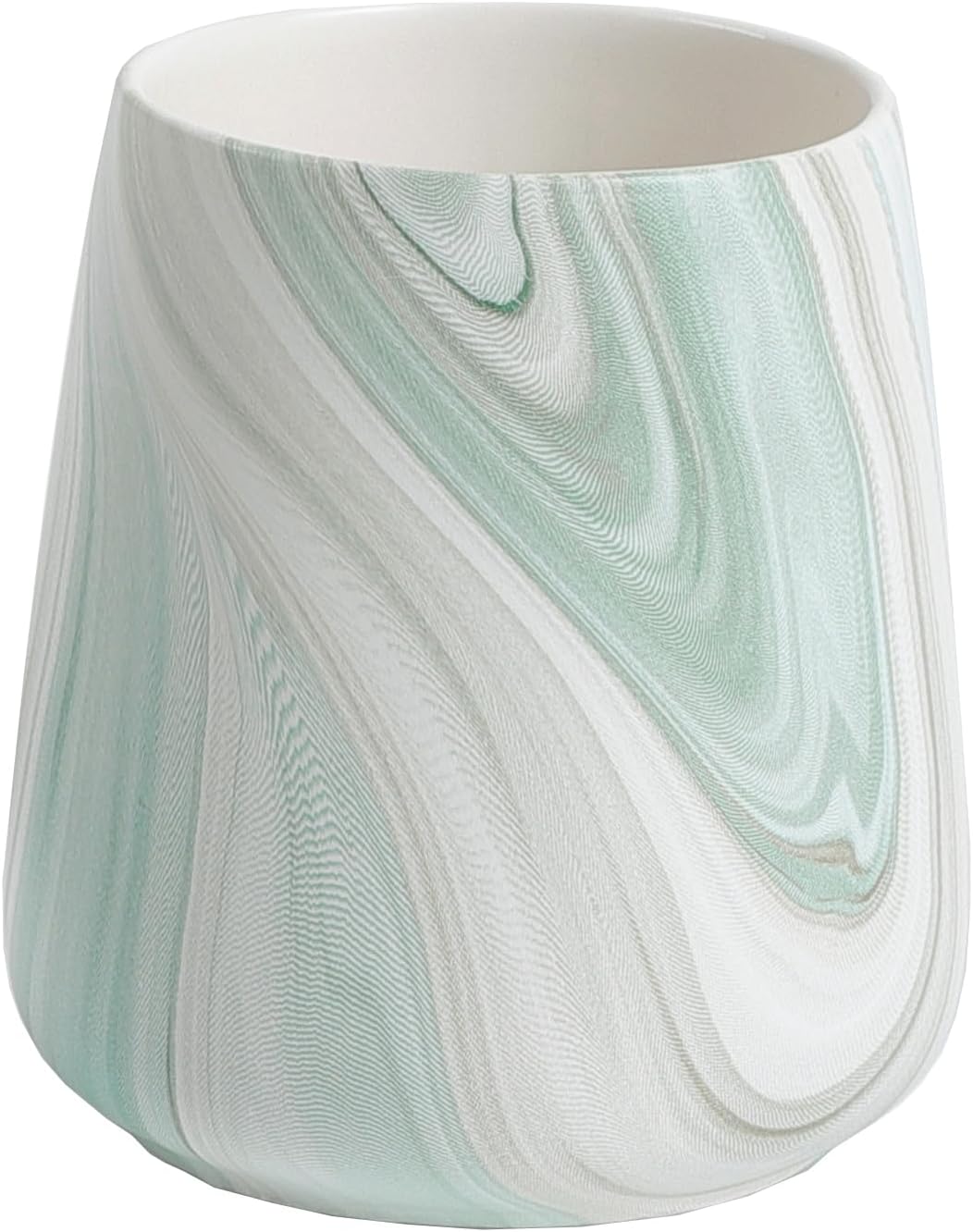 Marble Green Toothbrush Holder for Bathroom - Ceramic Tooth Brushing Holders, Toothbrush Cup, Toothpaste Organizer for Bathroom Countertop, Makeup Brush Holder, Pen Holder for Home Desktop Storage