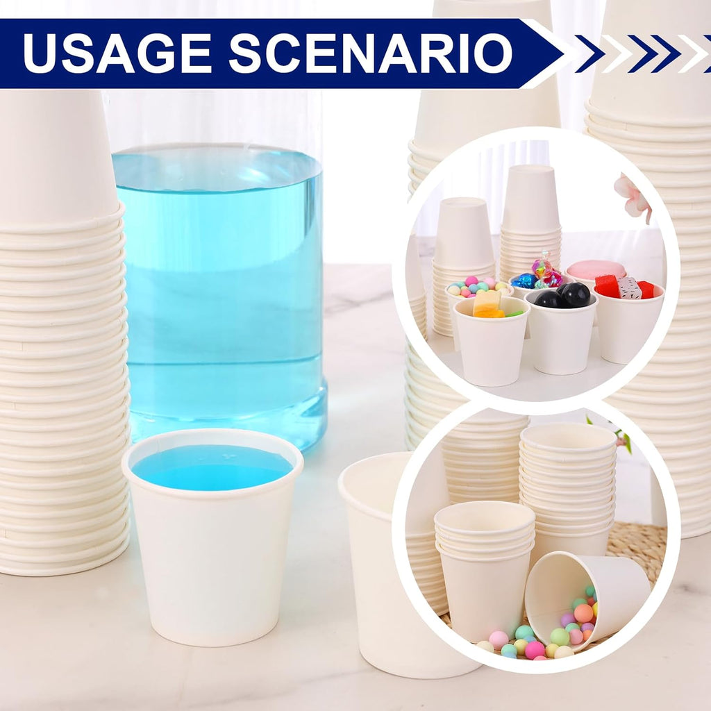 tchrules 1000pcs Bathroom Paper Cups, Disposable Mouthwash Cups Mini Paper Cups for Home, Office, School, Hotel & Travel(1000, 3 oz)