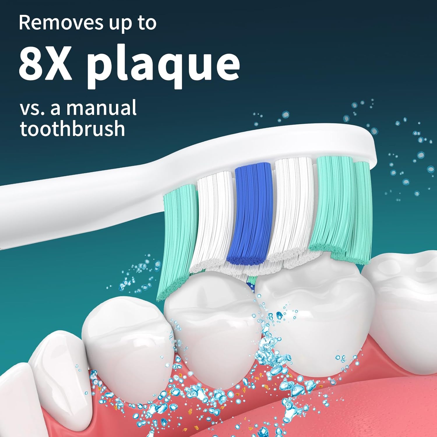 Replacement Heads for Philips Sonicare, Brush Head Compatible with Phillips Sonicare Toothbrush Snap-on Handles, 8 Pack