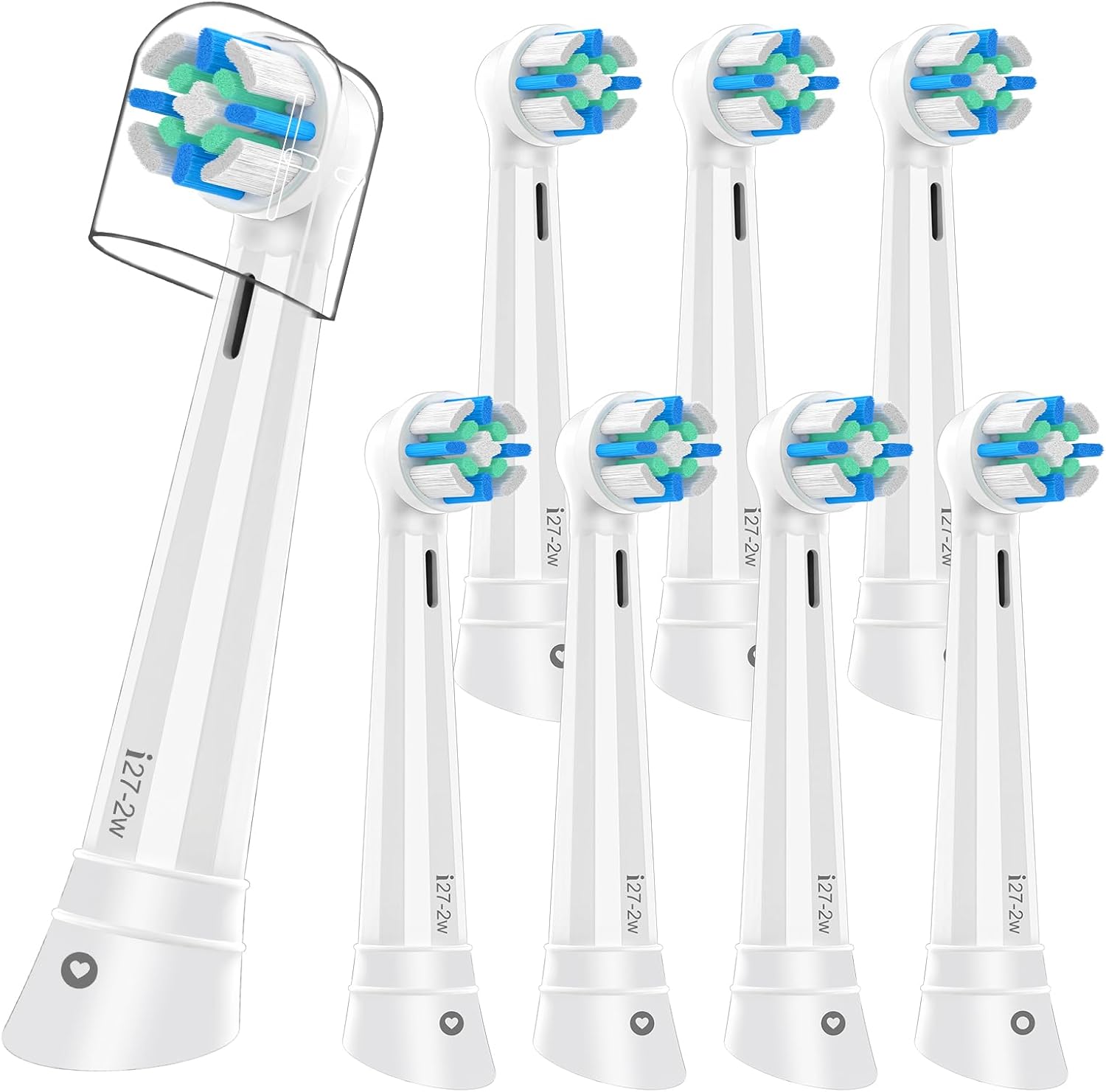8PACK Replacement Toothbrush Heads Compatible with Oral B iO Series 2/3/4/5/6/7/8/9/10 Electric Toothbrush,Round Brush Heads for Gentle Gum Care & Deep Cleaning,White
