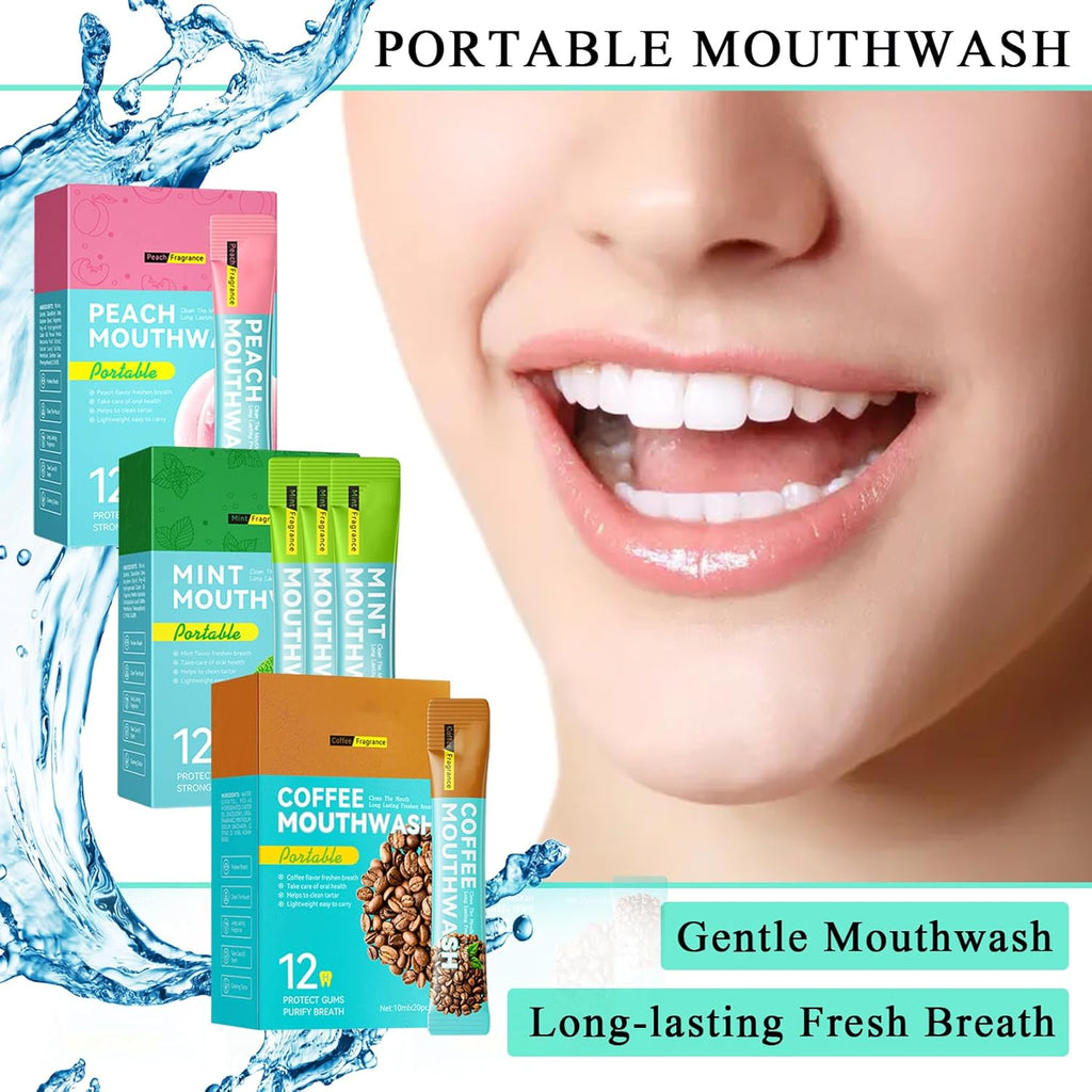 Travel Size Mouthwash,Mini Mouthwash Travel Size Bulk Portable Mouth Wash Set,Individual Small Travel Mouth Wash Packets for Fresh Breath(Pack of 60) I
