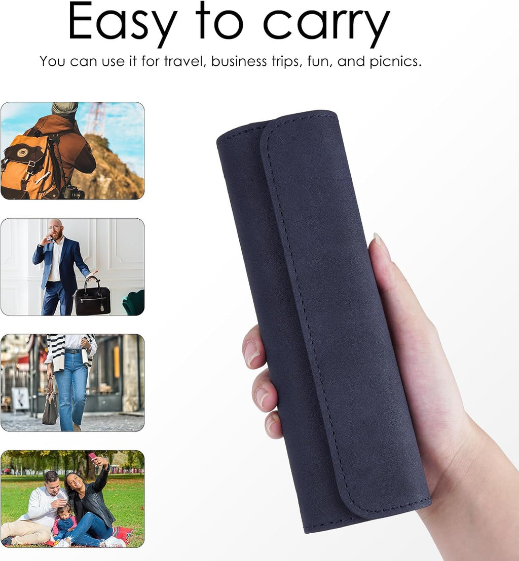 Travel Electric Toothbrush Case, Portable Containers Toothbrush Holder Storage Box, PU Toothbrush Travel Case Compatible with Oral-b Pro 1500 8000, Philips 4100, 5100 6100, 9900 (Dark Blue 2Pack)